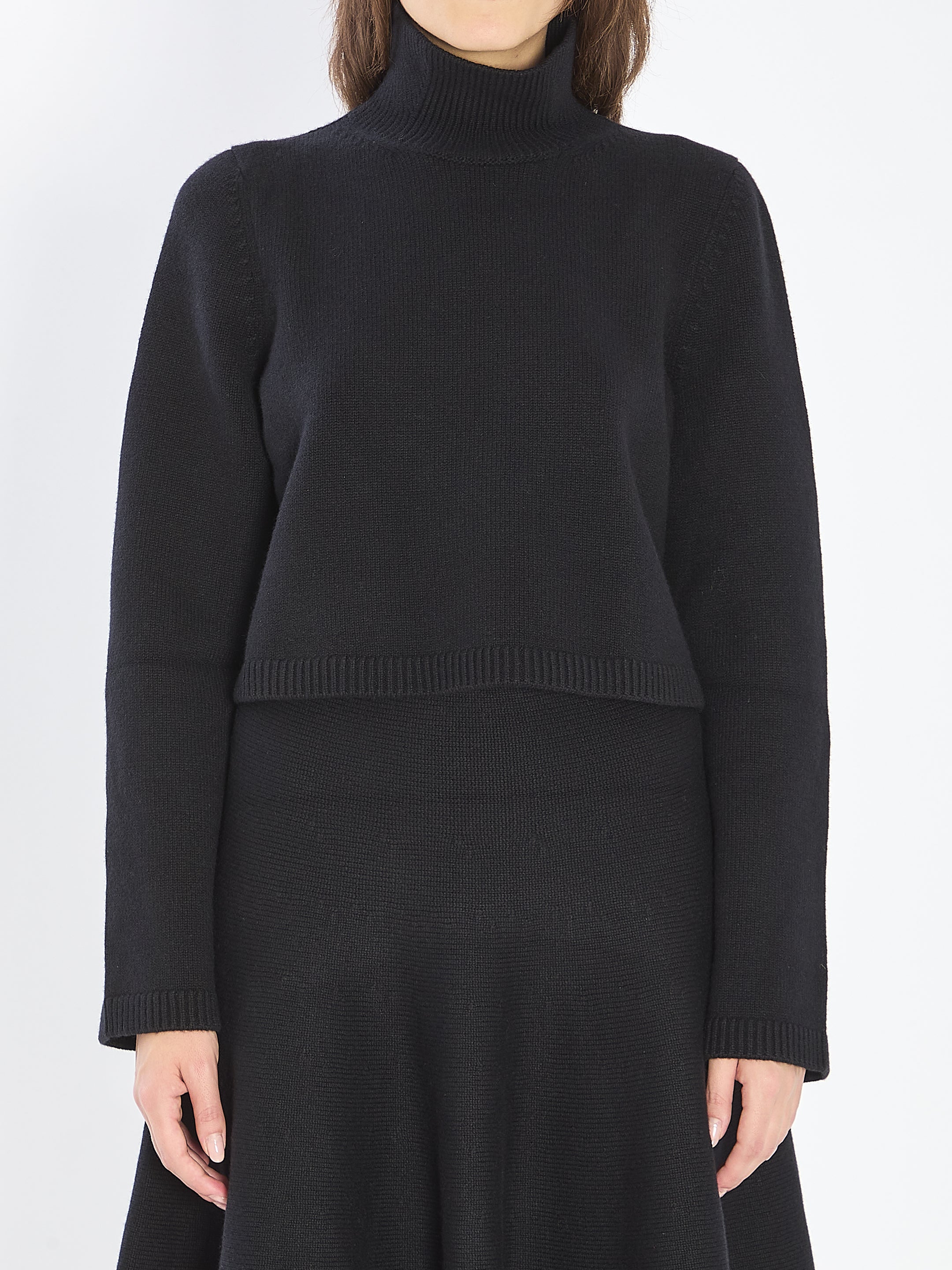ALAIA Cropped Cashmere Knit Pullover - Size 38