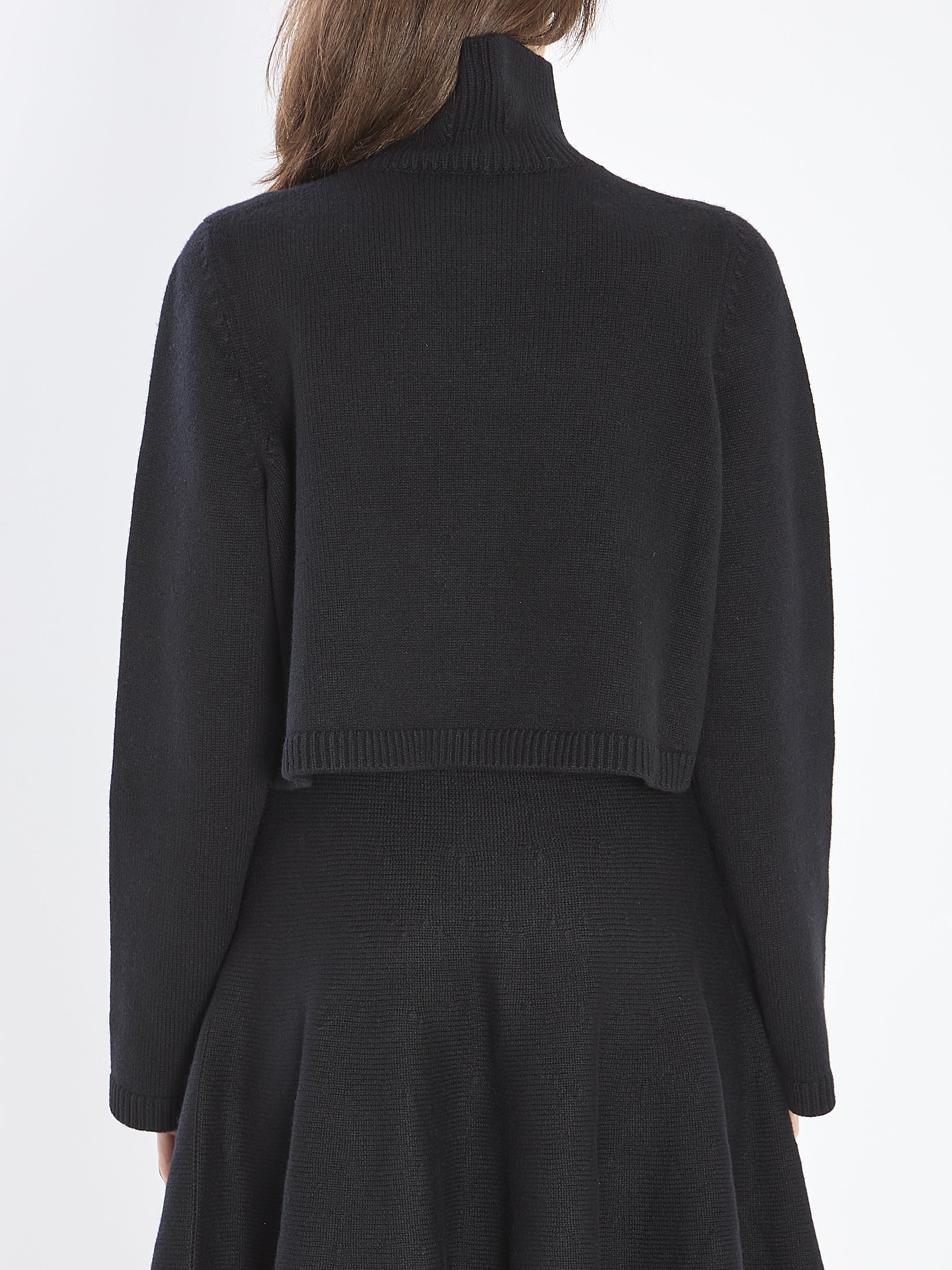 ALAIA Cropped Cashmere Knit Pullover - Size 38