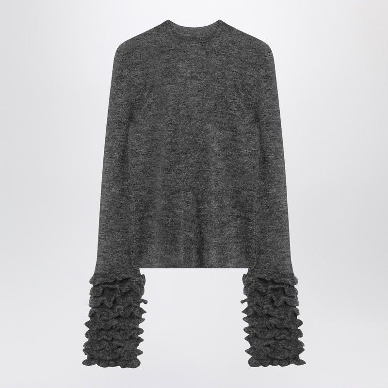 ALAIA Mohair Blend Sweater with Ruffles