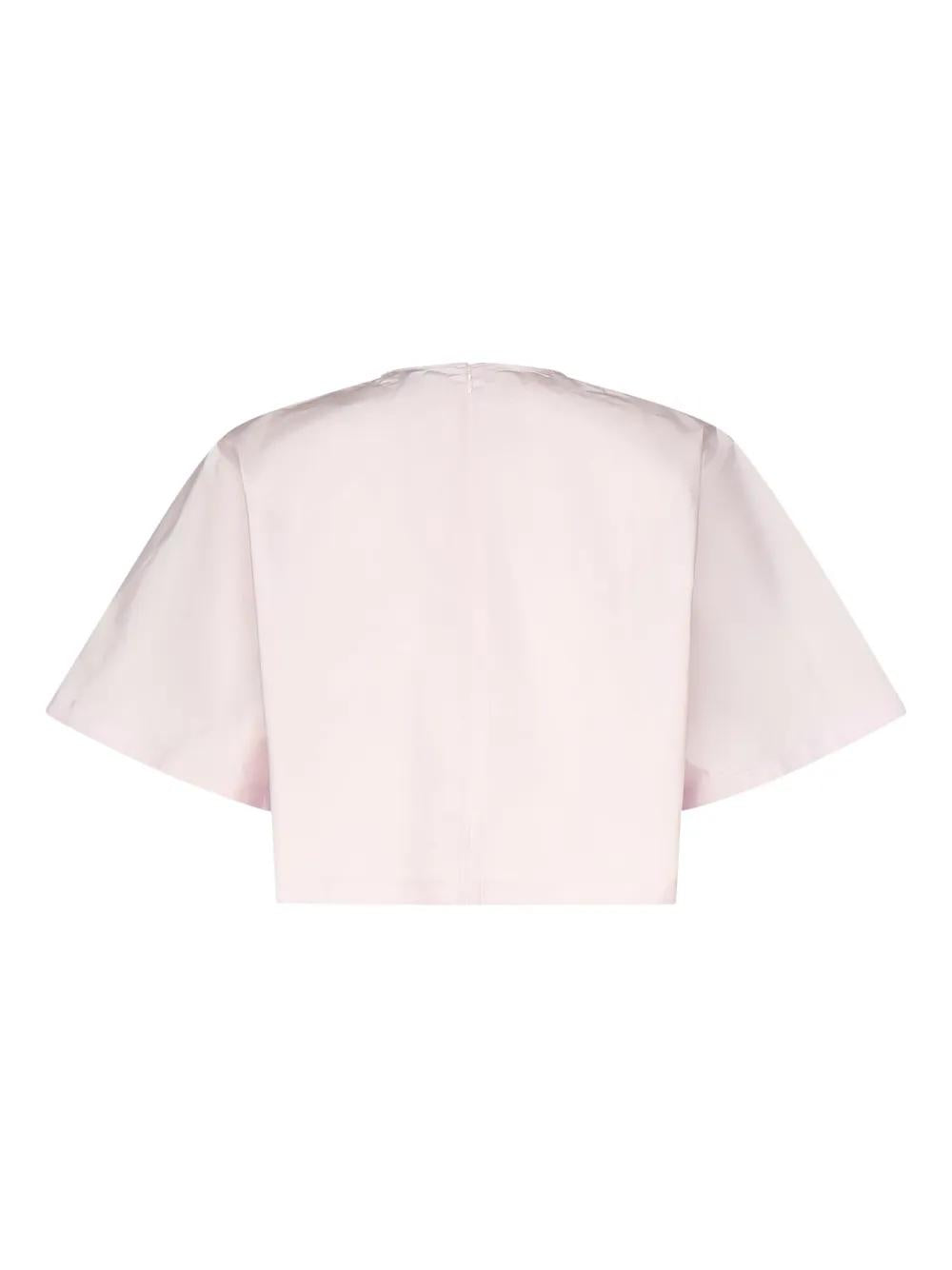 ALAIA Cropped Silk T-Shirt