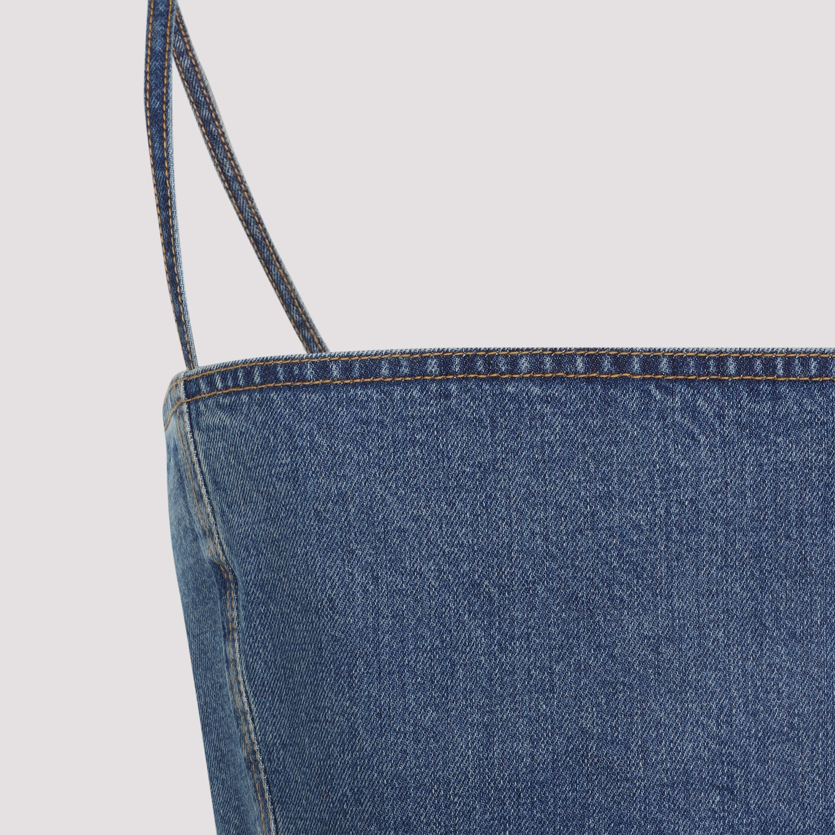 ALAIA Cropped Denim Bustier Top - Size 36