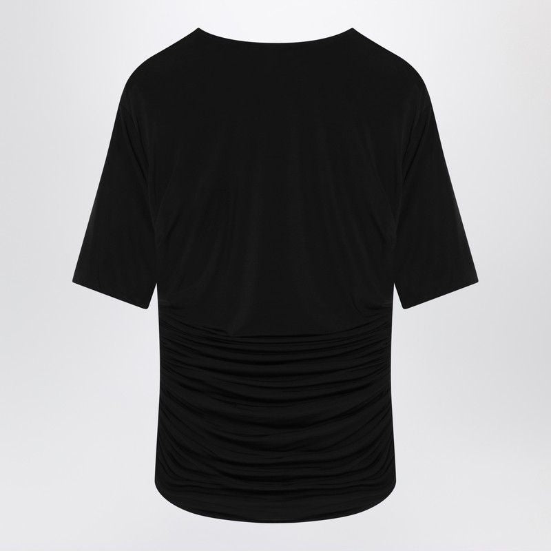 ALAIA Fitted T-Shirt with Gathered Waist for Women - FW25