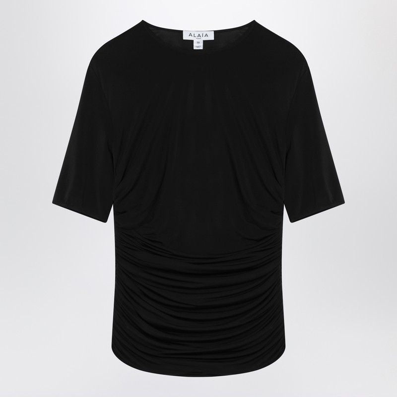 ALAIA Fitted T-Shirt with Gathered Waist for Women - FW25