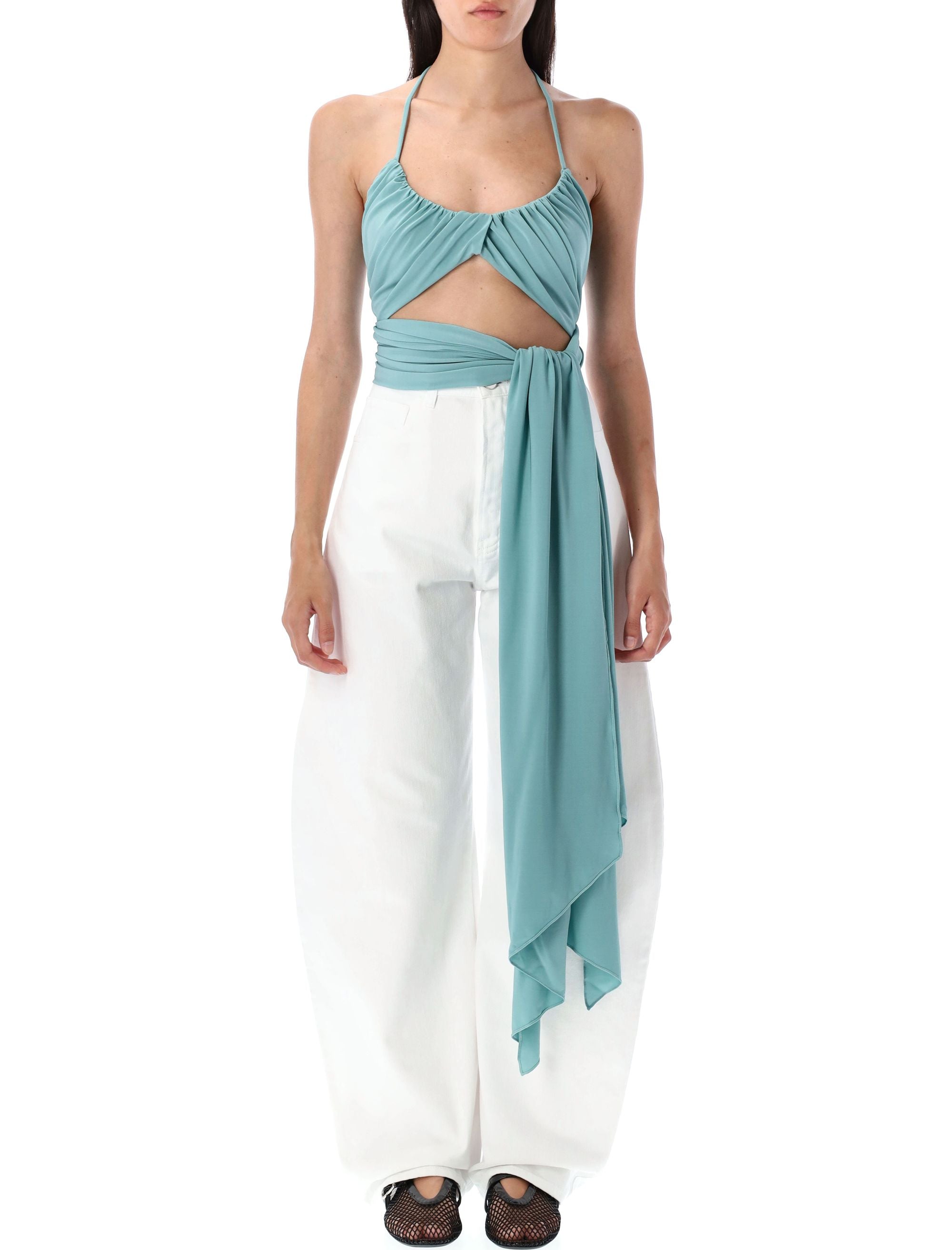 ALAIA Cross Pleat Mini Top