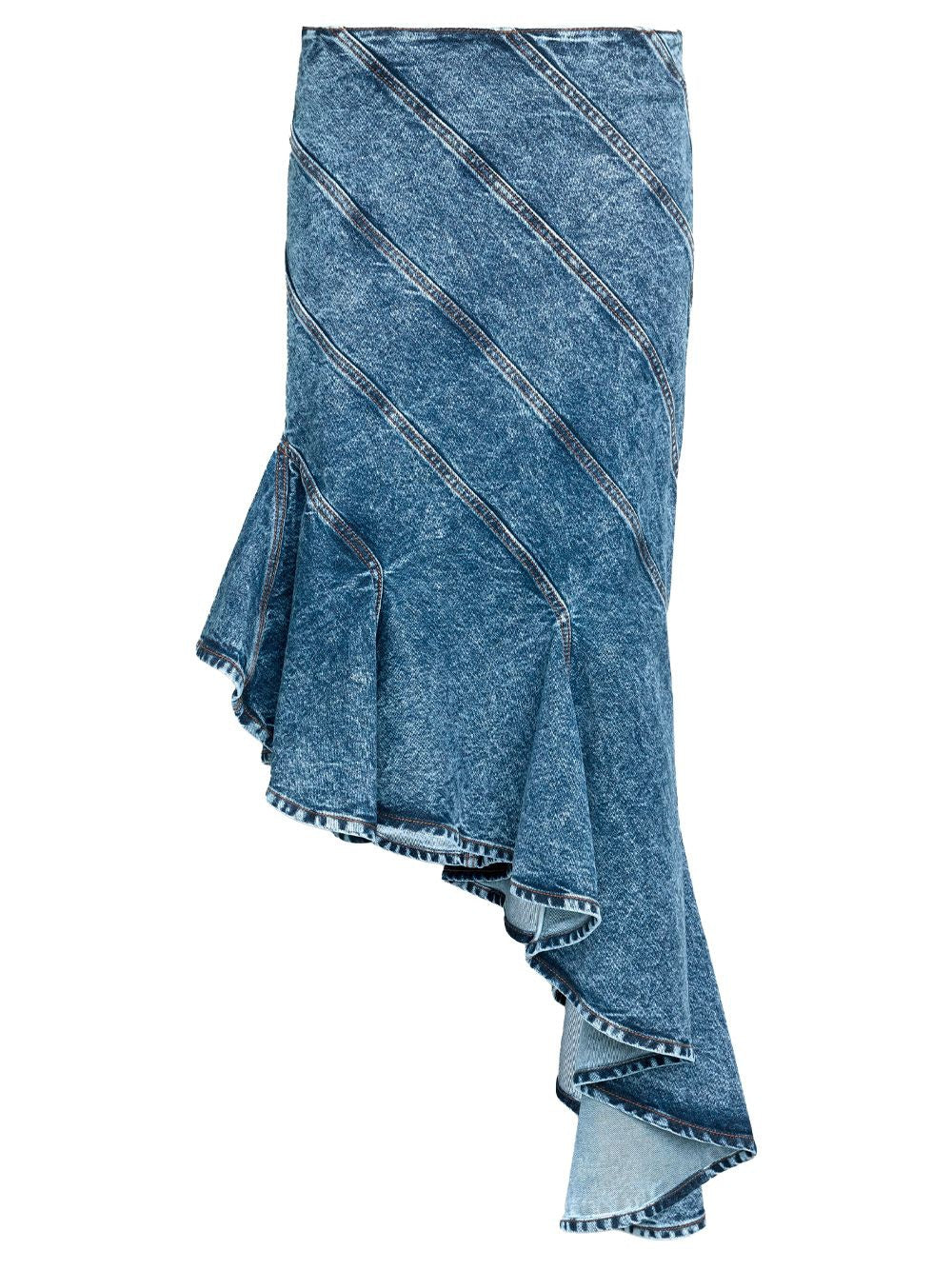 ALAIA Spiral Denim Skirt