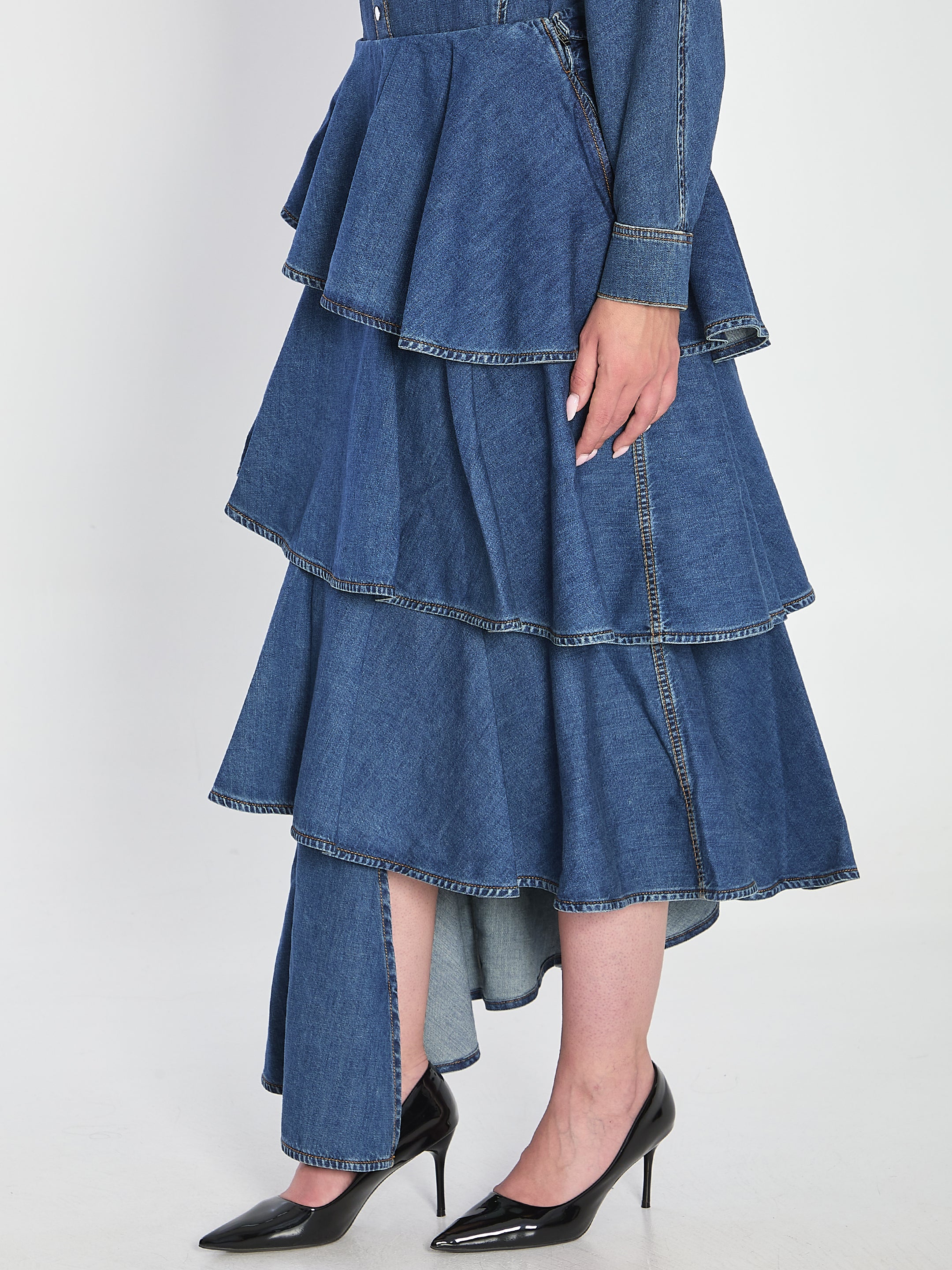 ALAIA Ruffled Layered Mini Skirt