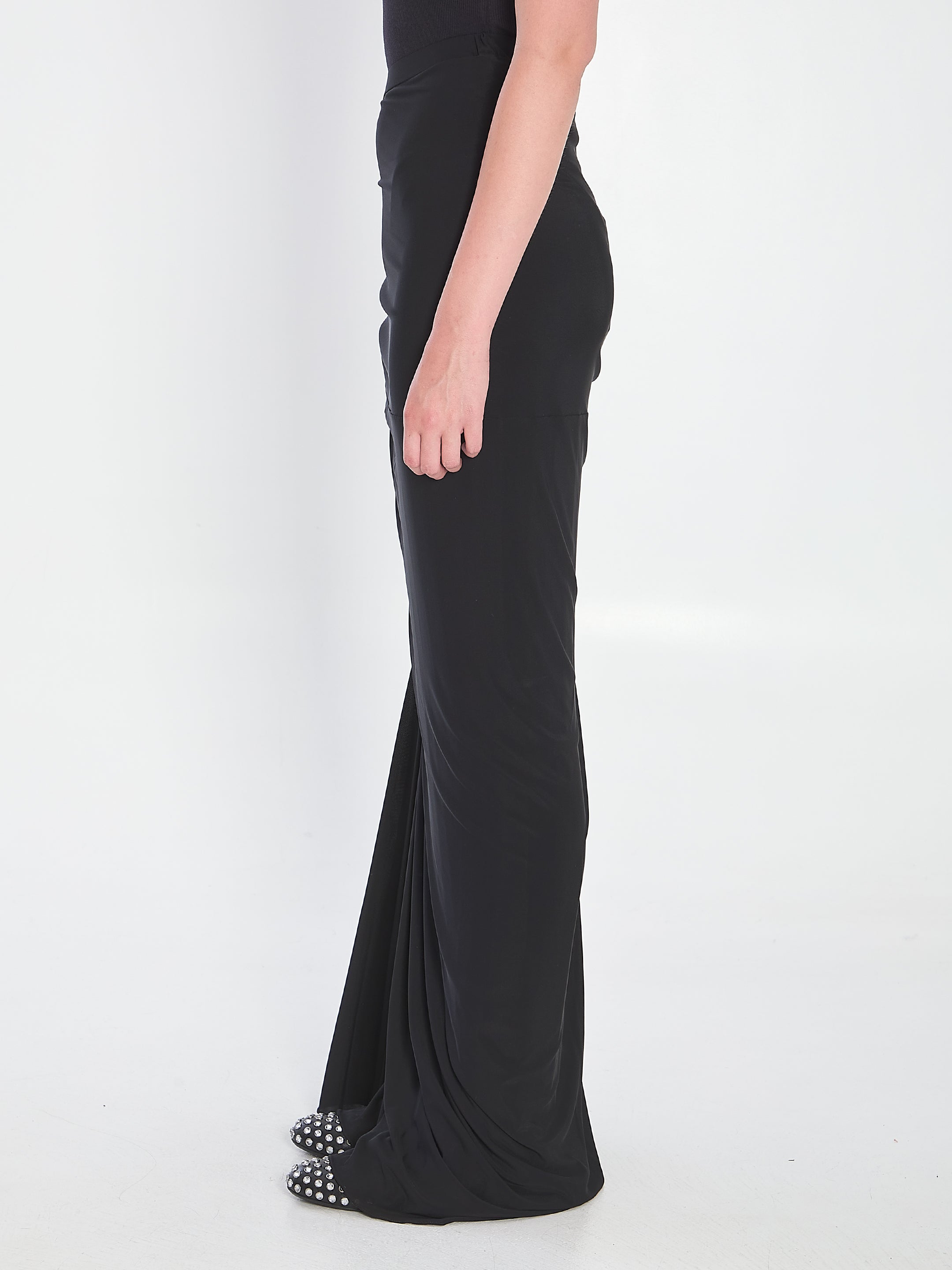 ALAIA Draped Long T-Shirt Dress