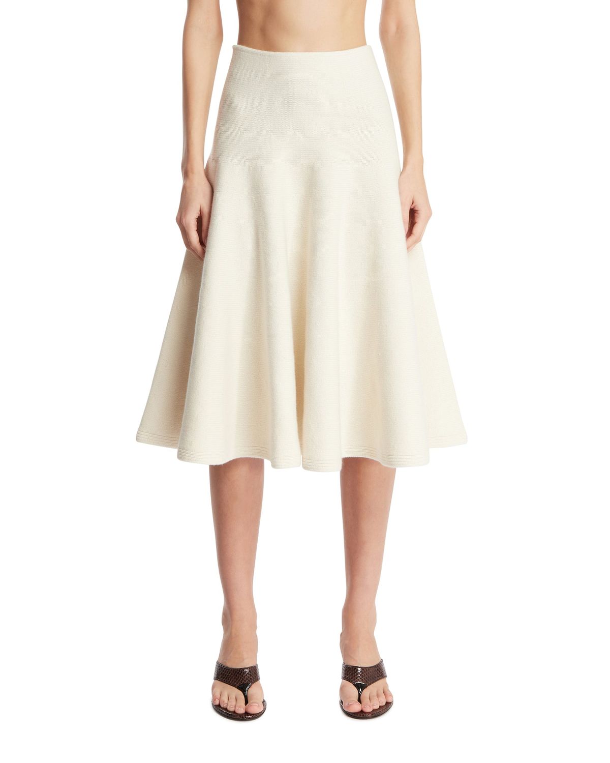 ALAIA Flared Cashmere Knit Skirt