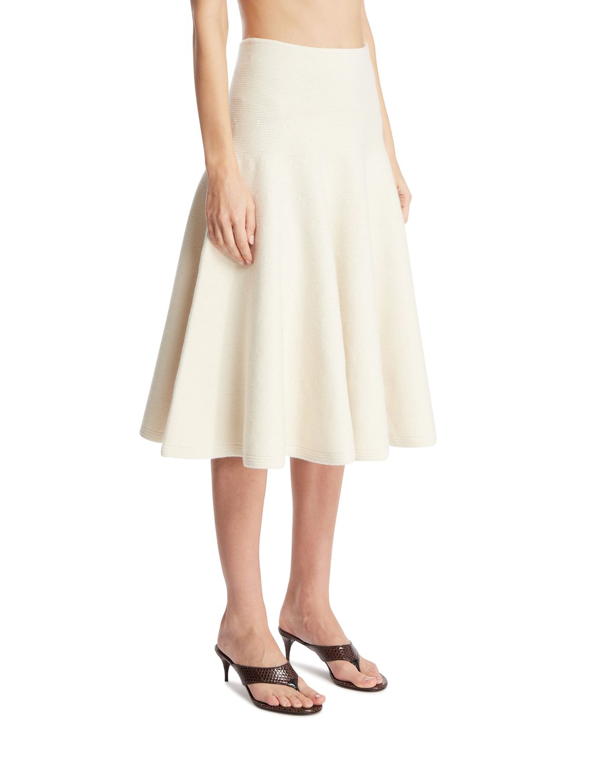 ALAIA Flared Cashmere Knit Skirt