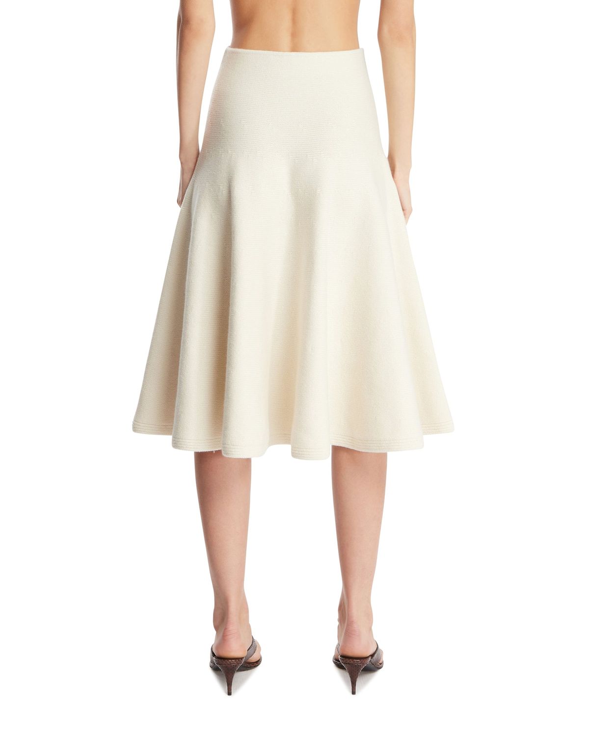 ALAIA Flared Cashmere Knit Skirt