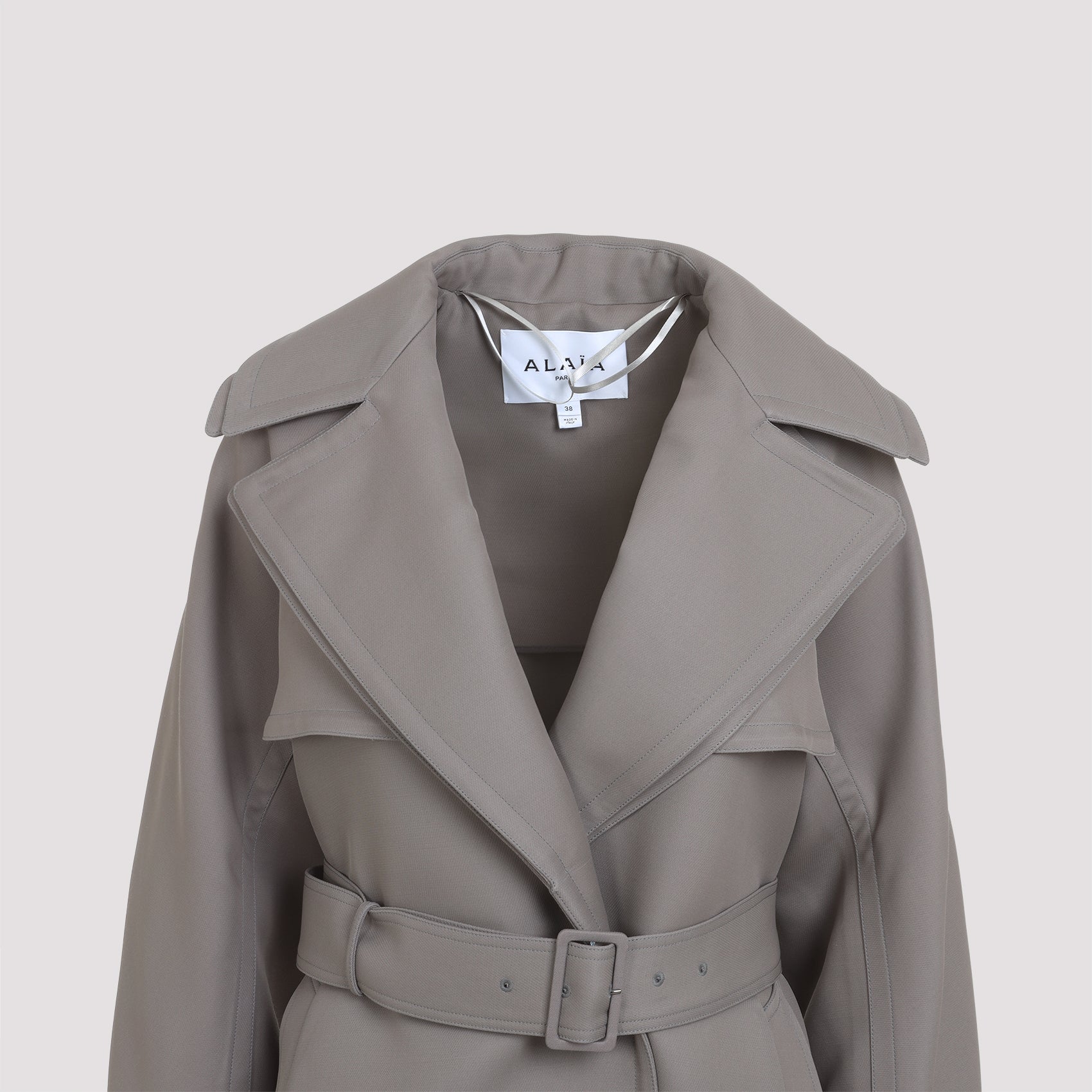 ALAIA Trench Coat with Double Diagonal Design