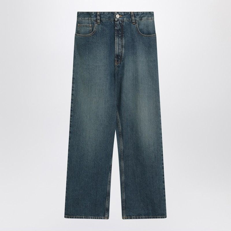 ALAIA Wide Denim Jeans with Knit Band