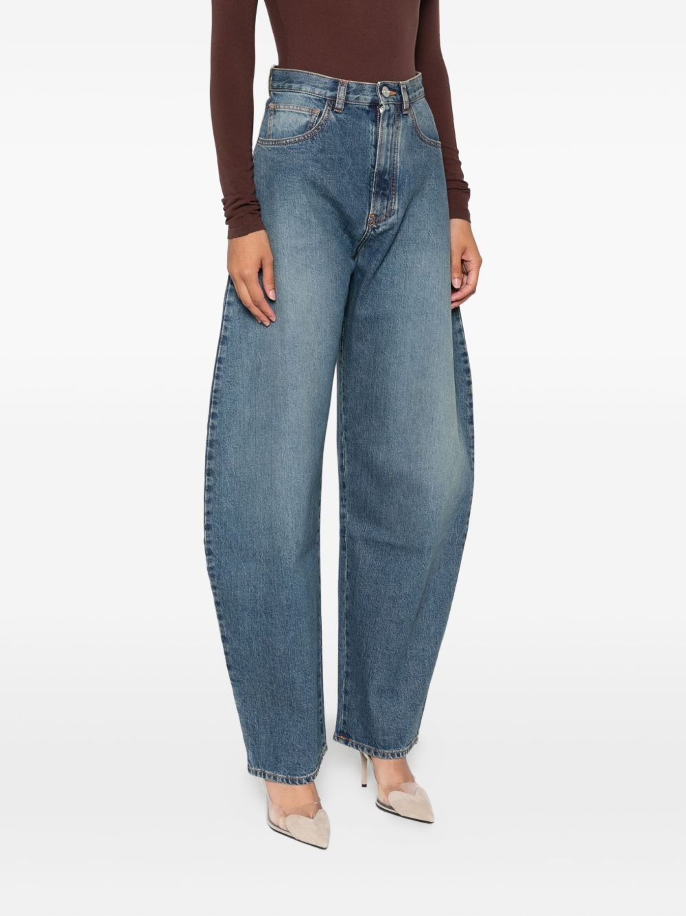 ALAIA Classic Wide Leg Denim Pants for Women