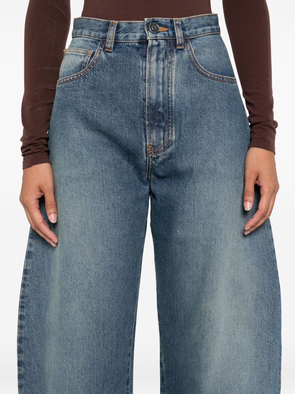 ALAIA High-Rise Curved Cut Jeans - Size 36