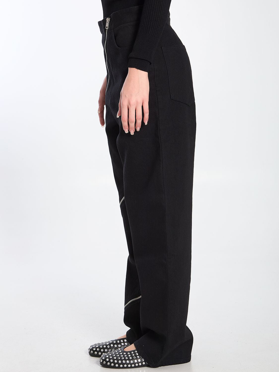 ALAIA Spiral-Zipper Jeans (Size 36)