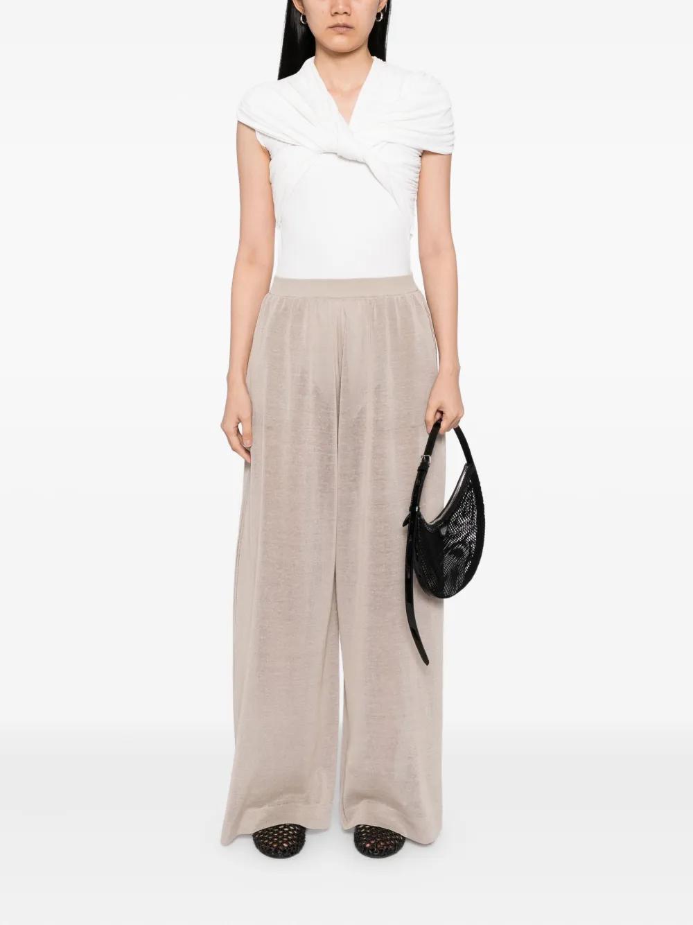 ALAIA Wide Leg Knit Trousers for Women