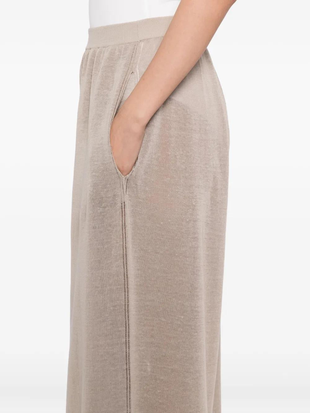 ALAIA Wide Leg Knit Trousers for Women