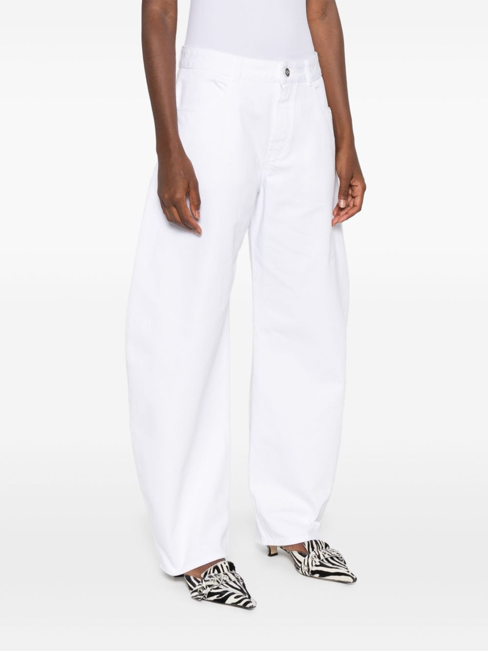 ALAIA Wide Leg Cotton Pants for Women - FW25 Collection