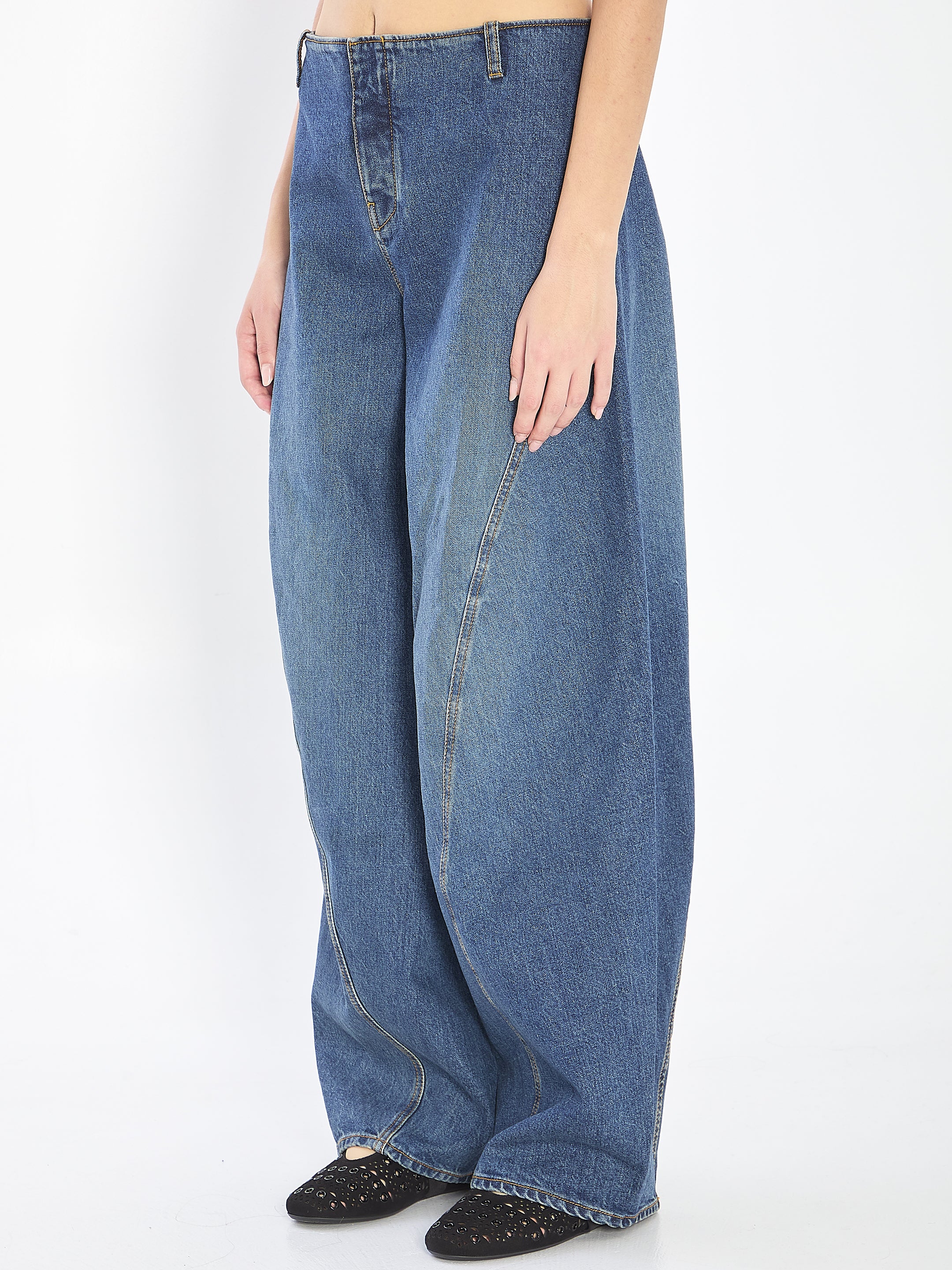 ALAIA Vintage-Effect Low-Rise Cargo Pants - Size 36