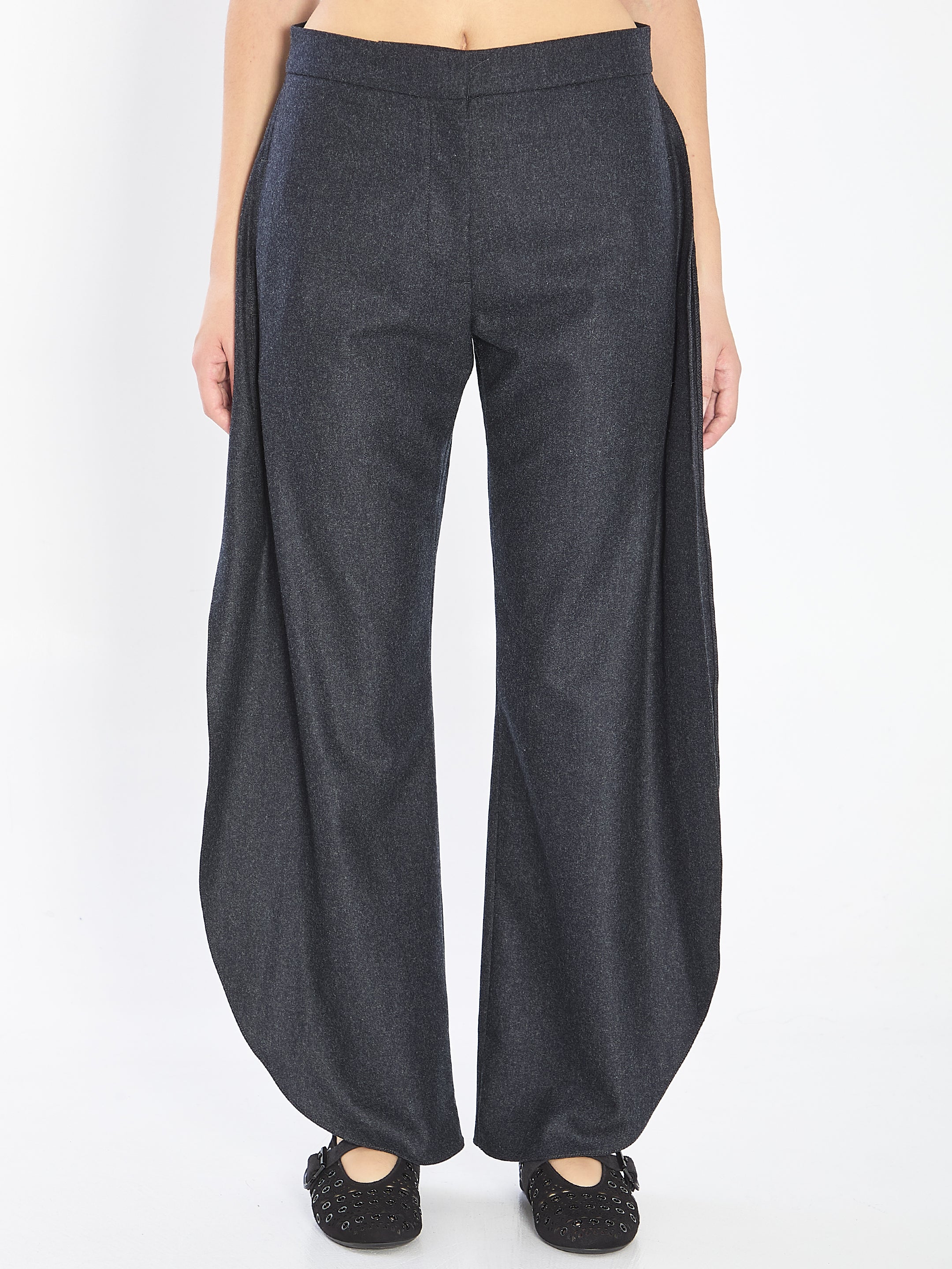 ALAIA Petal Trousers in Wool Flannel - Size 36 FR