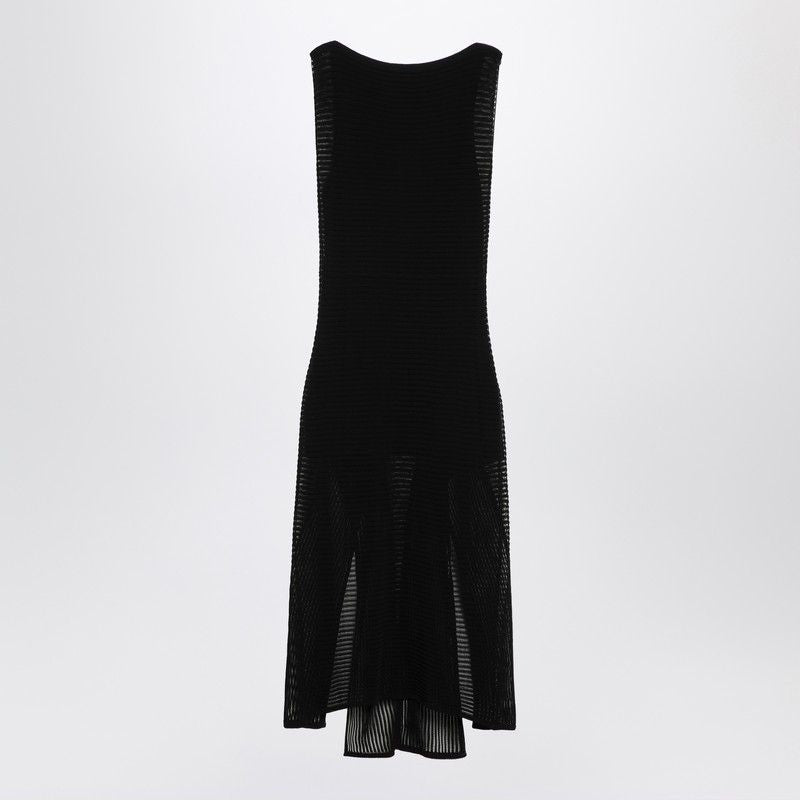 ALAIA Asymmetrical Mini Knit Dress with Ruffles