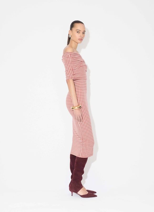 ALAIA Chic Off Shoulder Mini Dress