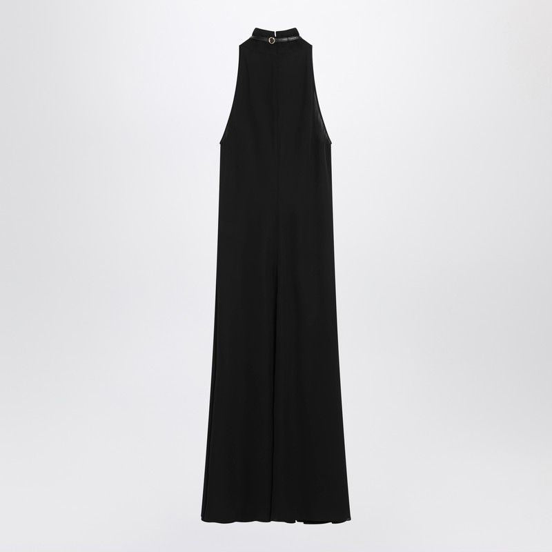 ALAIA Flared Midi Dress with Removable Floral Necklace