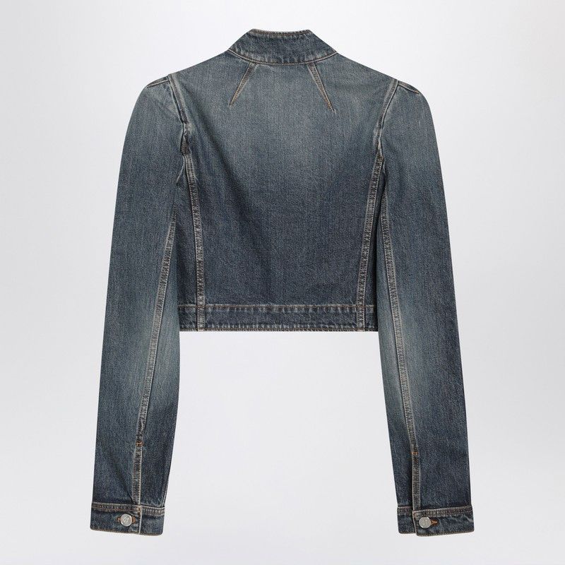 ALAIA High-Neck Cropped Denim Jacket