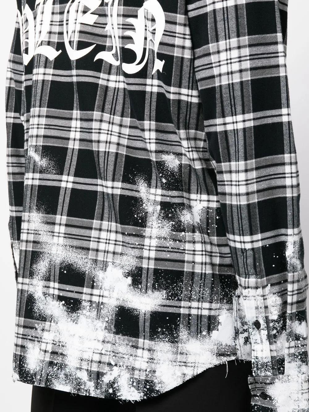 PHILIPP PLEIN Tartan Pattern Button Closure Shirt for Men