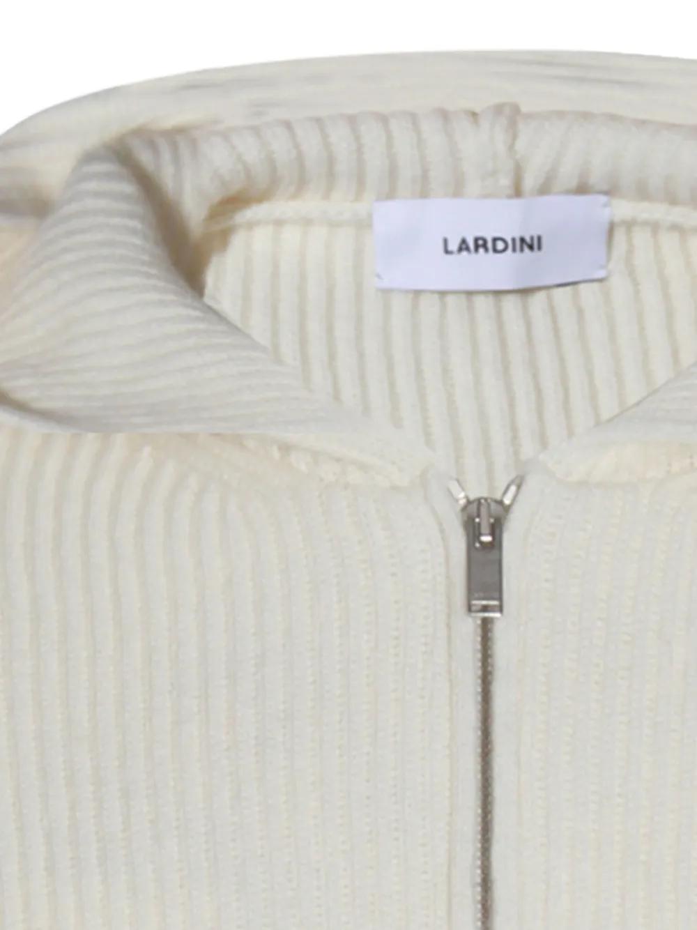 LARDINI Hooded Cardigan in Virgin Wool and Cashmere