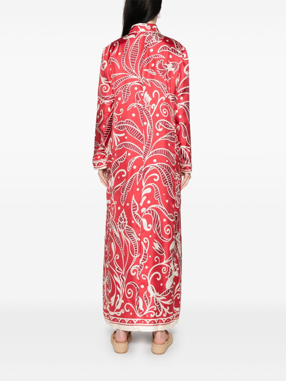 F.R.S FOR RESTLESS SLEEPERS Printed Silk Long Shirtdress