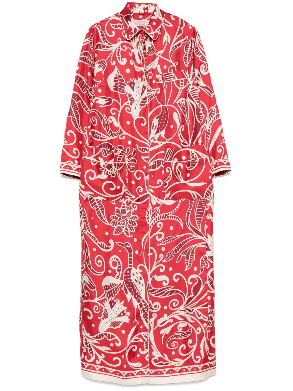 F.R.S FOR RESTLESS SLEEPERS Printed Silk Long Shirtdress