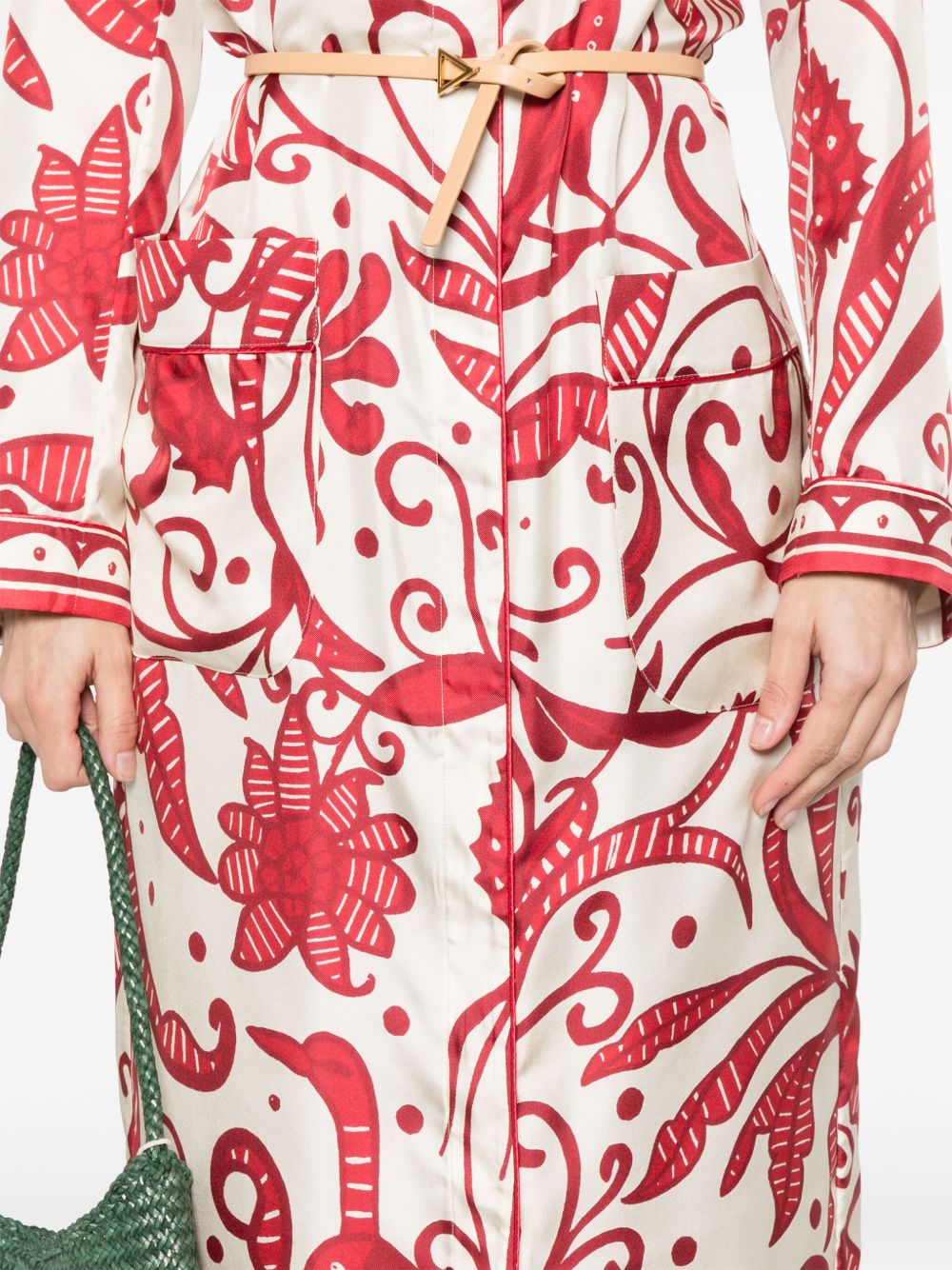 F.R.S FOR RESTLESS SLEEPERS Printed Silk Long Shirtdress for Women