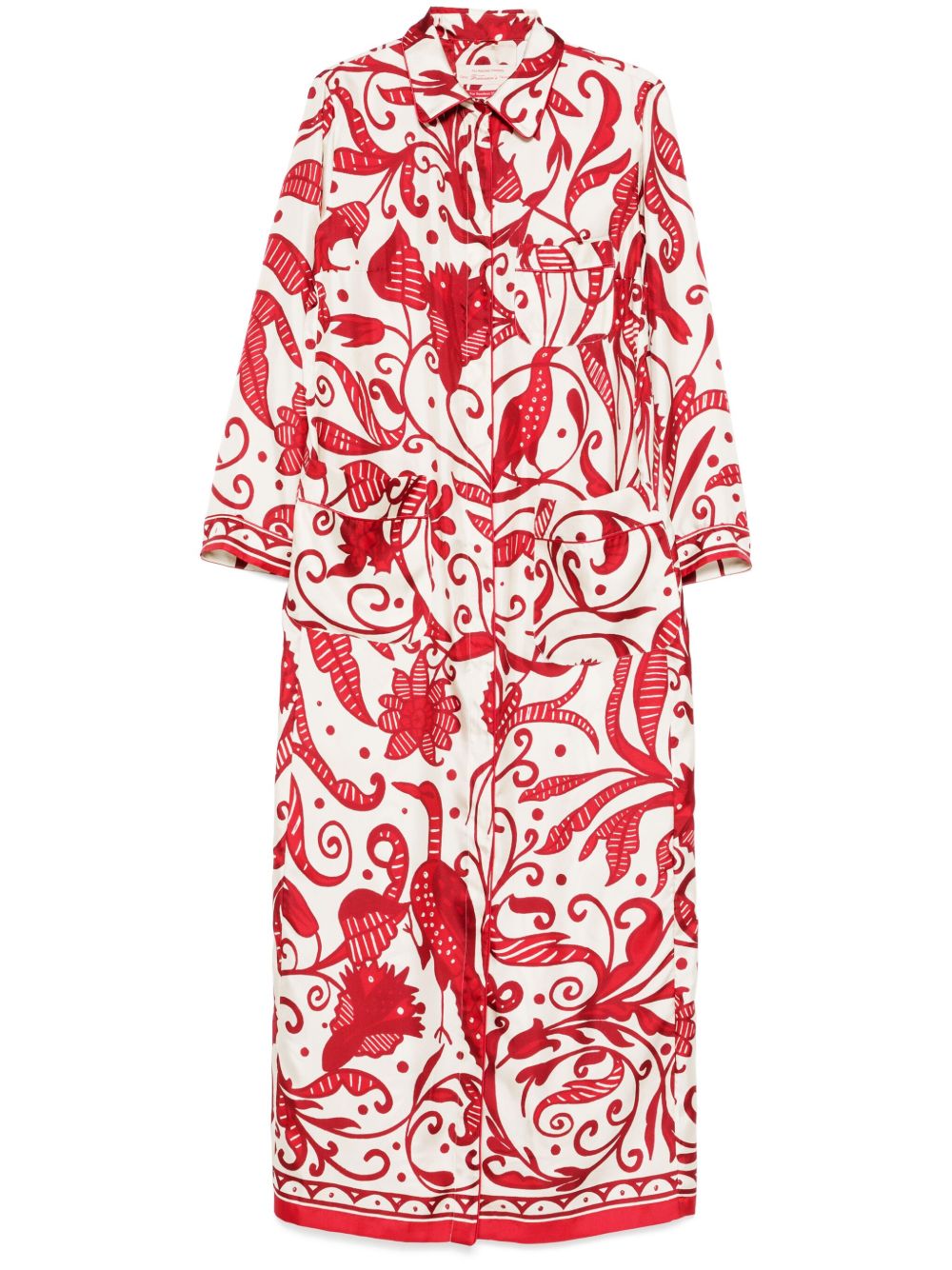 F.R.S FOR RESTLESS SLEEPERS Printed Silk Long Shirtdress for Women