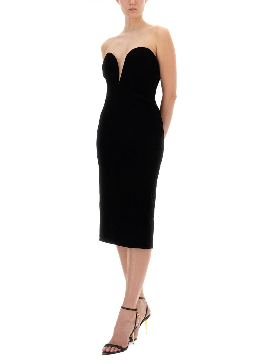 TOM FORD Elegant Velvet Cocktail Dress - Fitted Cut