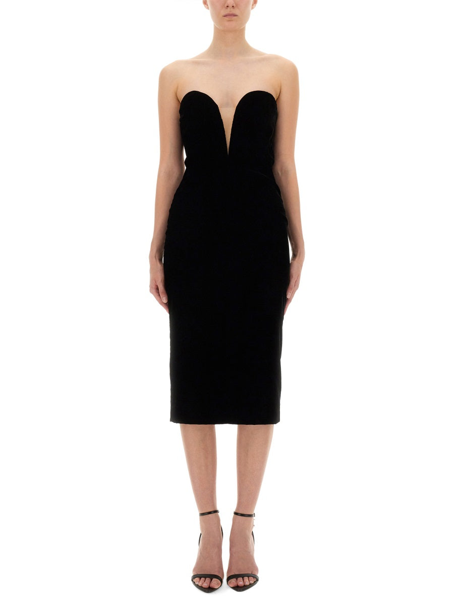 TOM FORD Elegant Velvet Cocktail Dress - Fitted Cut
