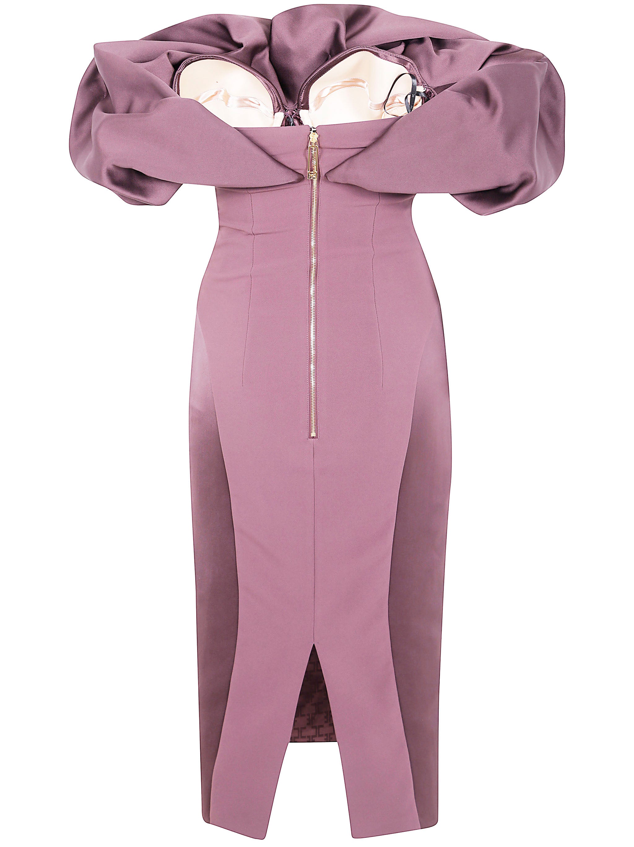 ELISABETTA FRANCHI Satin Mini Dress with Straps