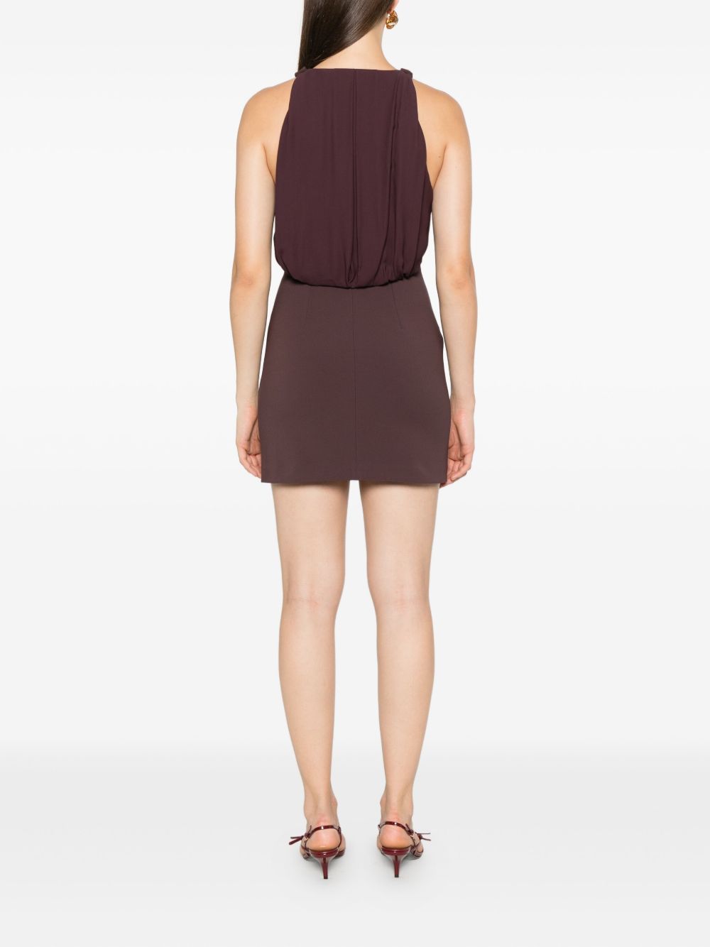 ELISABETTA FRANCHI Chic Sleeveless Mini Dress with Chain Embellishment