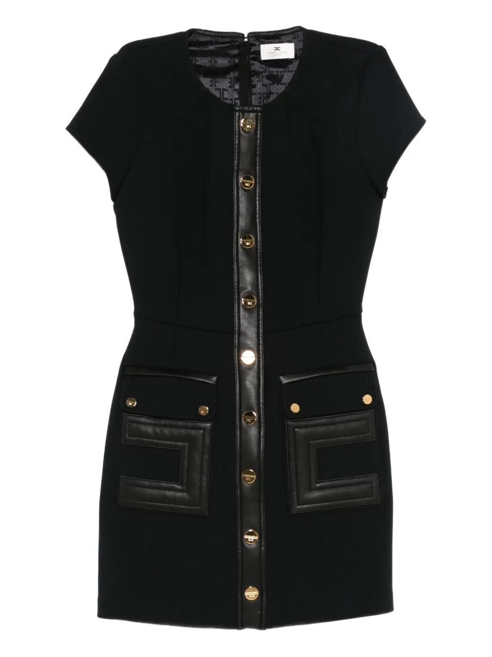 ELISABETTA FRANCHI Double Crepe Dress with Logo Details