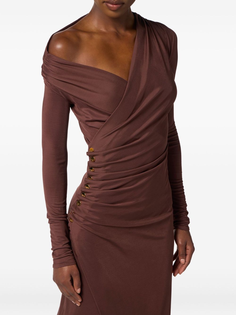 ELISABETTA FRANCHI Elegant V Neck Midi Dress