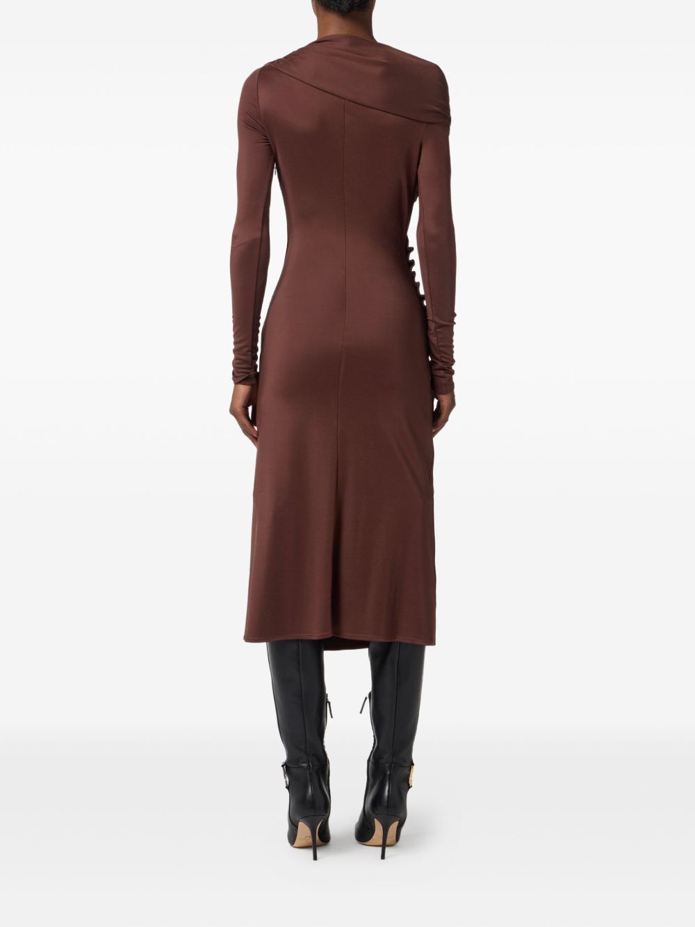 ELISABETTA FRANCHI Elegant V Neck Midi Dress