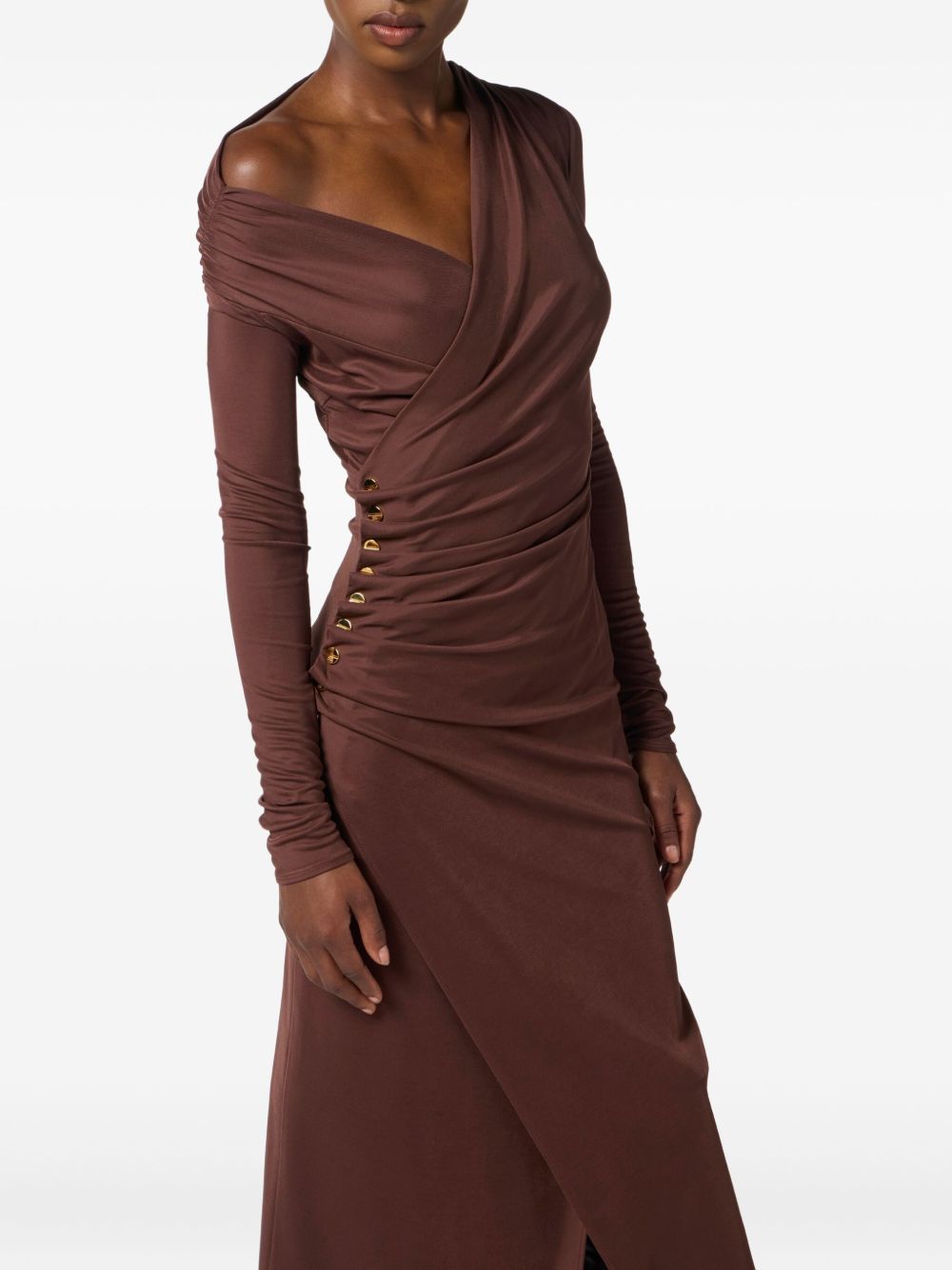 ELISABETTA FRANCHI Elegant V Neck Midi Dress