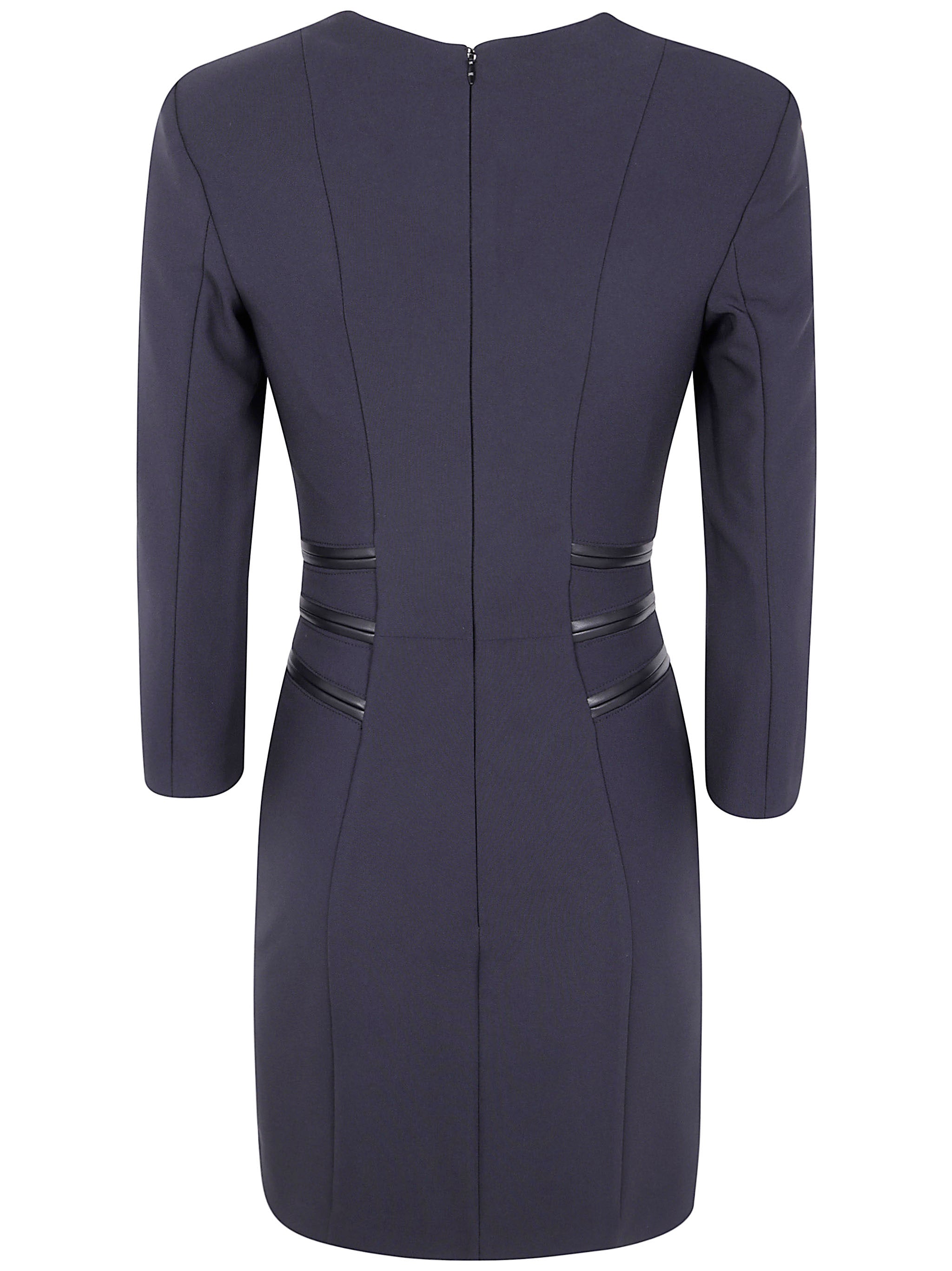 ELISABETTA FRANCHI Three-Quarter Sleeve Zip-Accented Dress