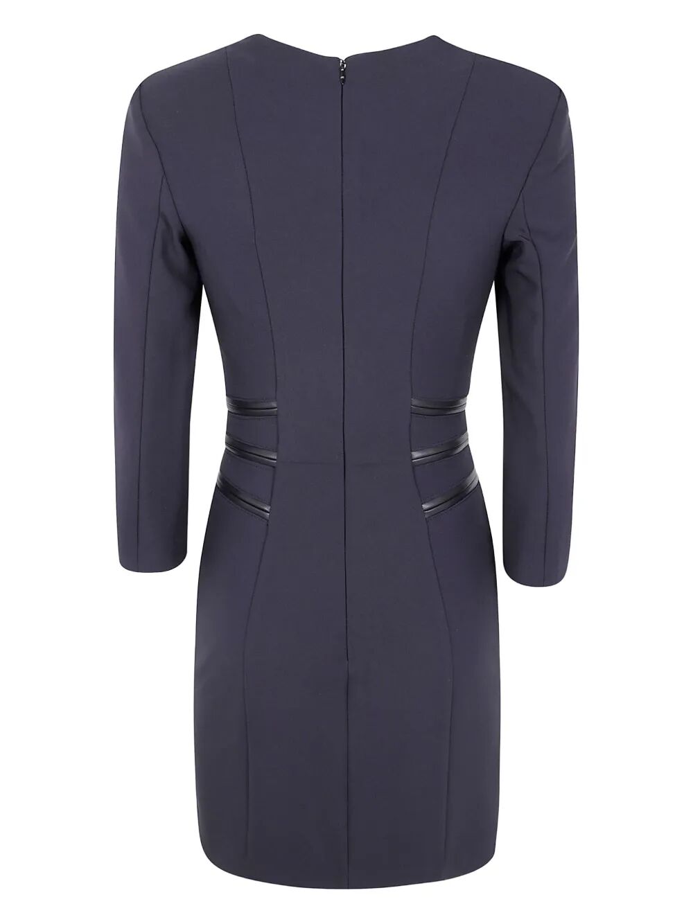 ELISABETTA FRANCHI Three-Quarter Sleeve Zip-Accented Dress