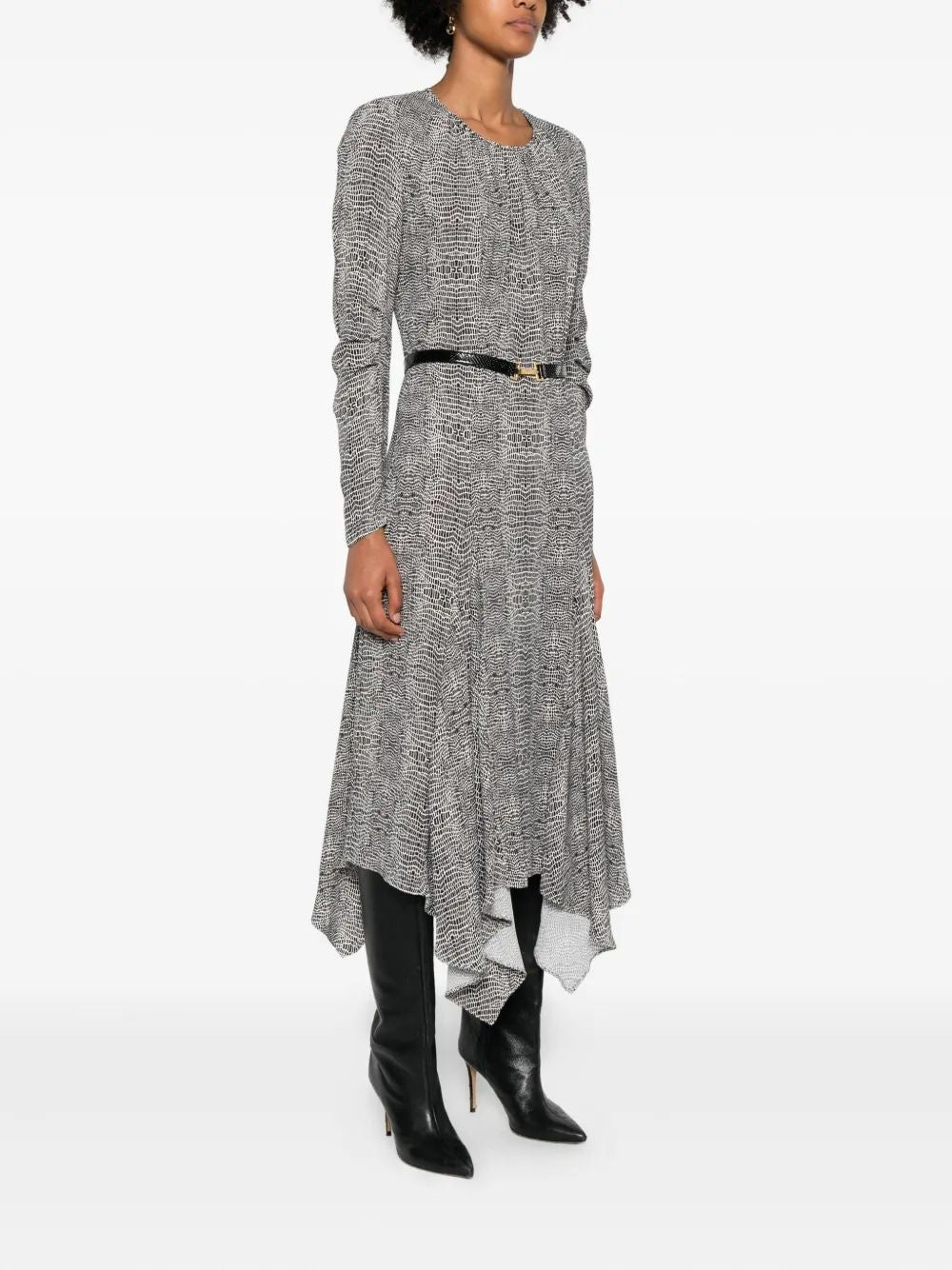 ELISABETTA FRANCHI Printed Georgette Dress - Women's Mini Style - Fall/Winter 2025