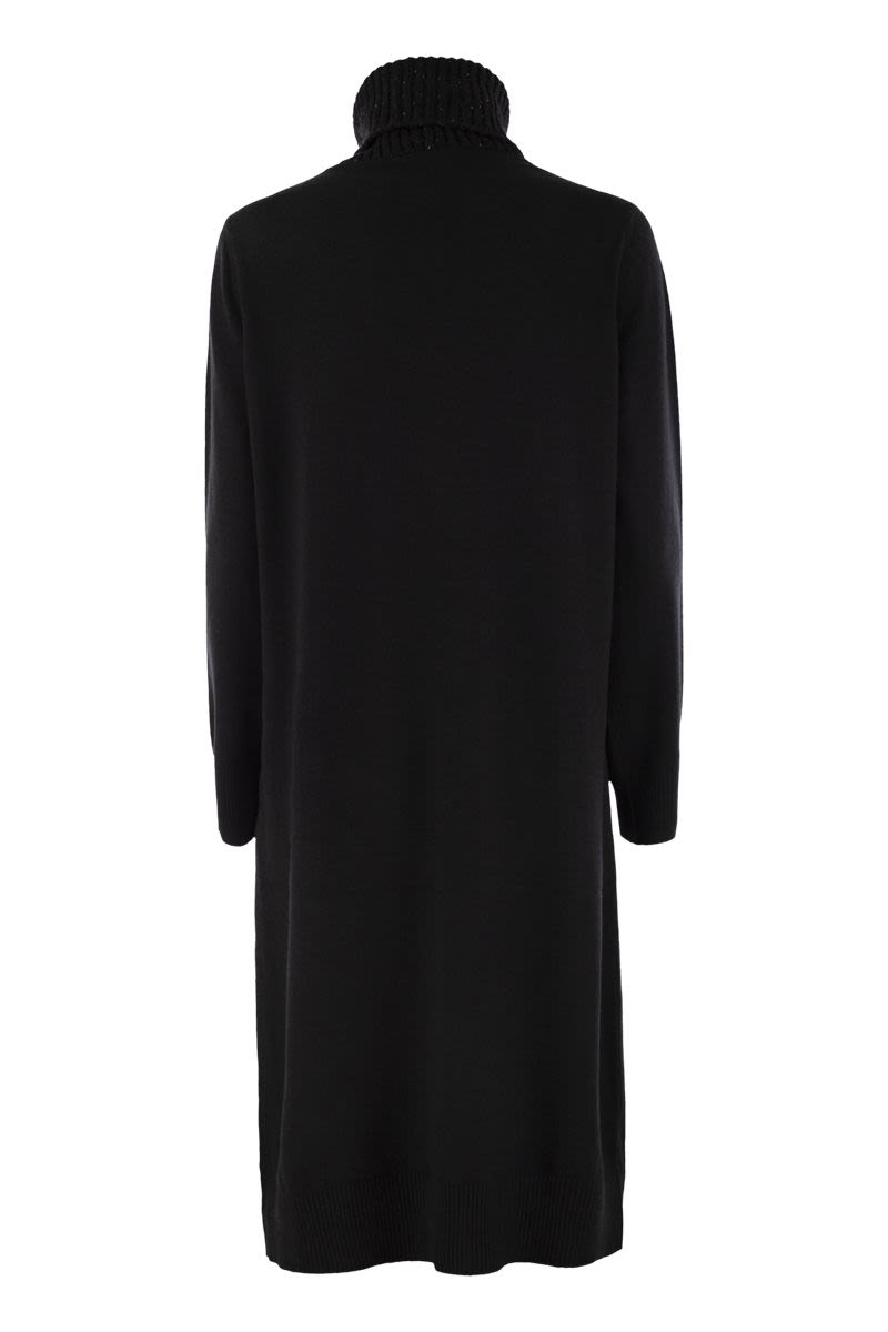 FABIANA FILIPPI High Neck Dress with Sequins - Below the Knee