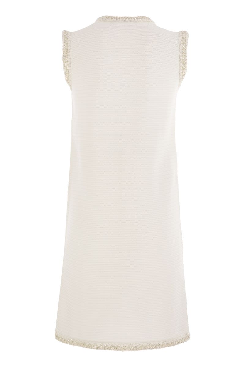 FABIANA FILIPPI Elegant Knit Mini Dress with Sequin Edging