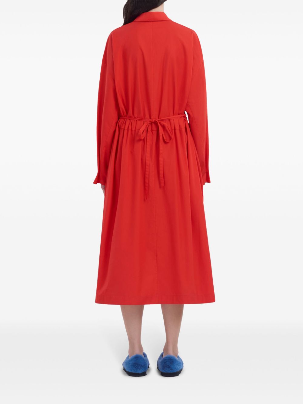 MARNI Elegant Long Dress with V-Neck and Belt