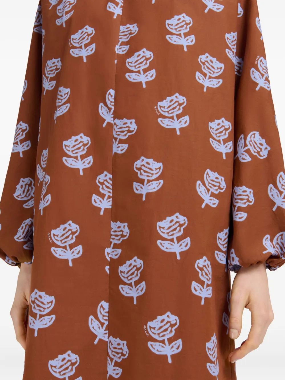 MARNI Floral Print Long Sleeve Dress