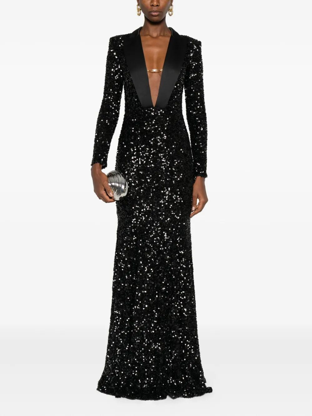 ELISABETTA FRANCHI Glamorous Red Carpet Mini Dress in Full Sequins